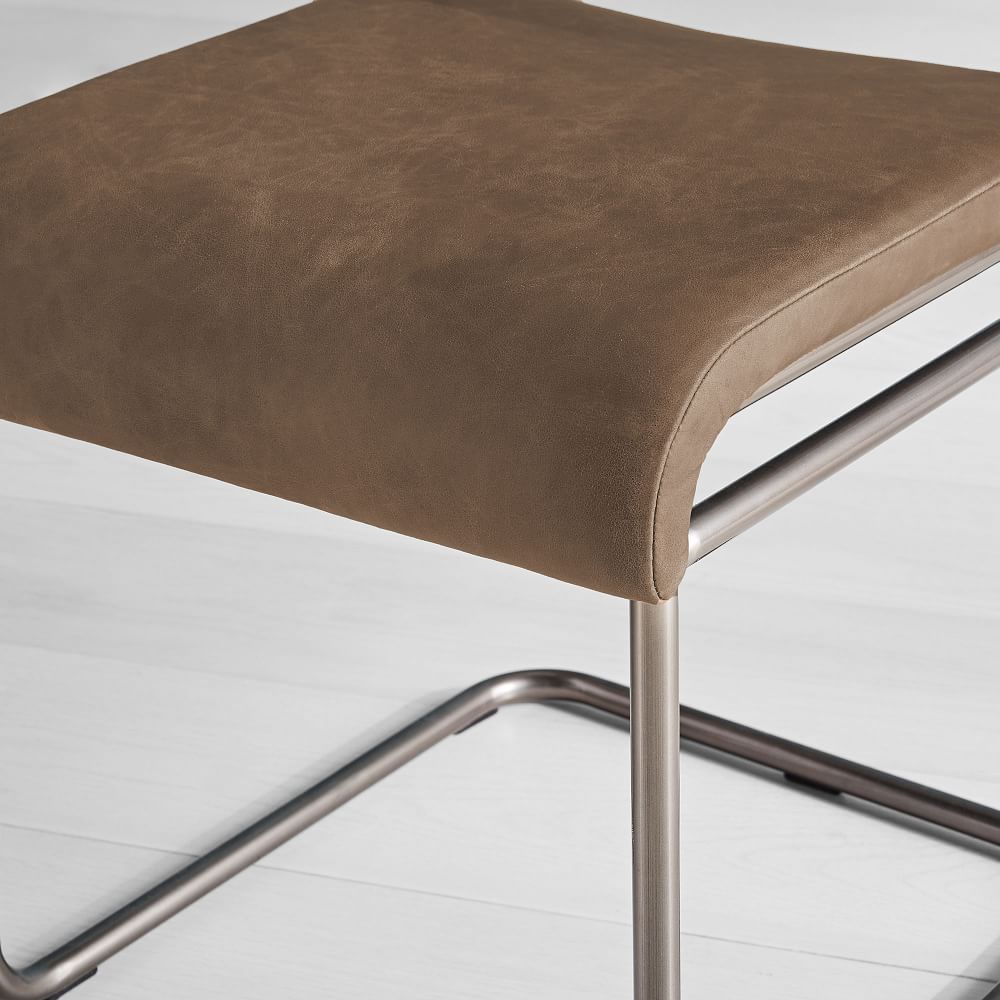 Industrial Cantilever Leather Dining Chair West Elm