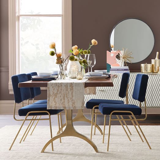Wire Frame Dining Chair In Stock, West Elm Metal Frame Upholstered Dining Chairs