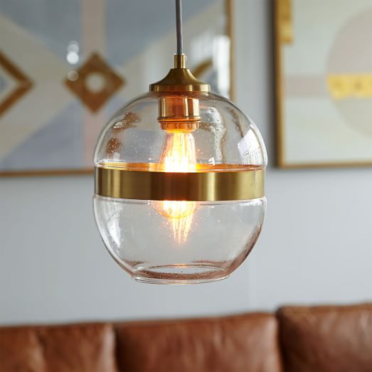 west elm glass pendant light