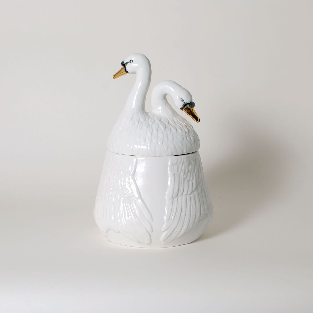 Ceramic Canister Swans West Elm
