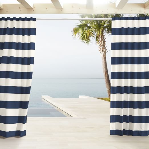 Striped Curtains Horizontal And Wide, Nautical Striped Shower Curtains