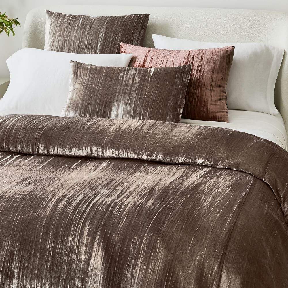 Crinkle Velvet Duvet Cover & Shams West Elm