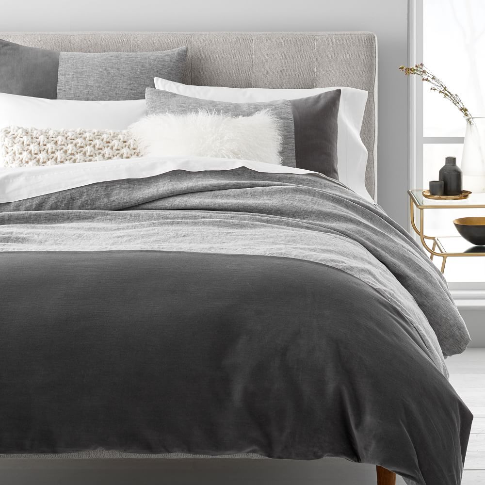 west elm gray duvet cover