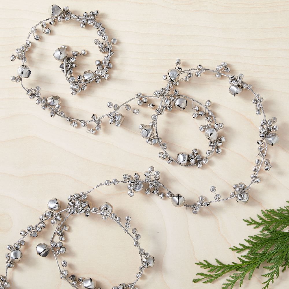 Jingle Bell Garland Silver West Elm