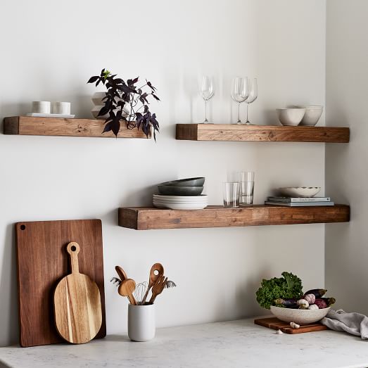 Reclaimed Solid Pine Floating Shelf - Reclaimed Barnwood Wall Shelves