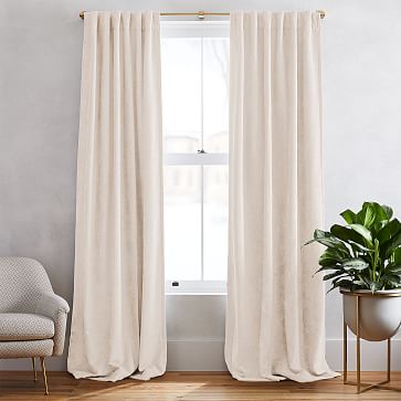 Worn Velvet Curtain - Alabaster
