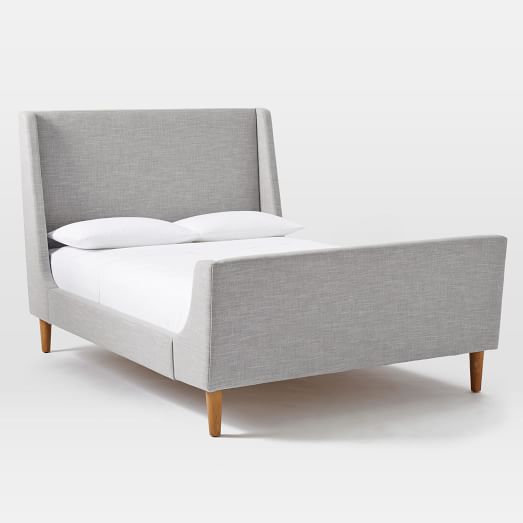 Upholstered Sleigh Bed, West Elm King Bed Set
