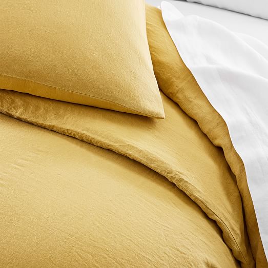 west elm yellow duvet