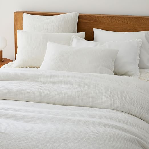 white gauze duvet cover