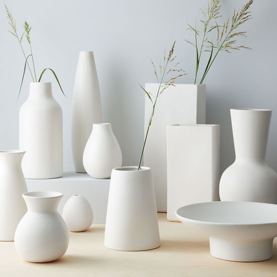 Pure White Ceramic Vases L 