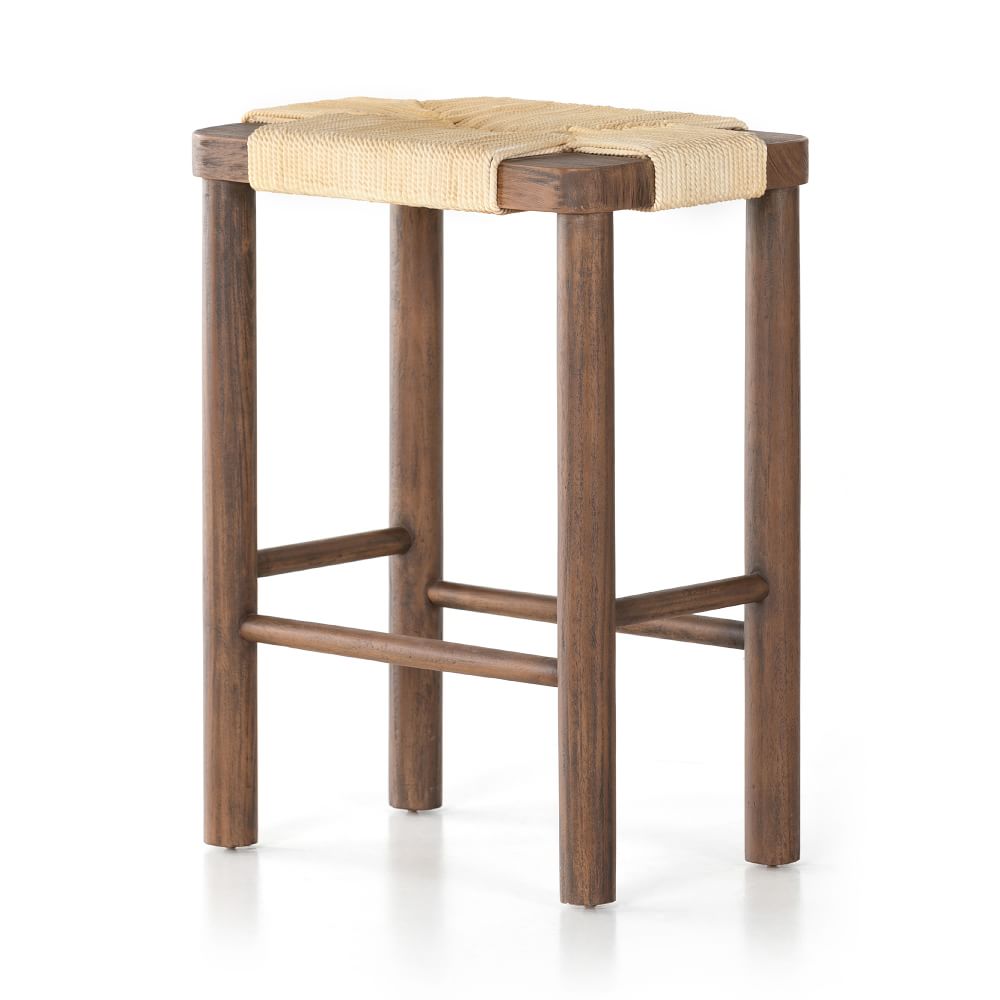 Mahogany Woven Rope Counter Stool West Elm