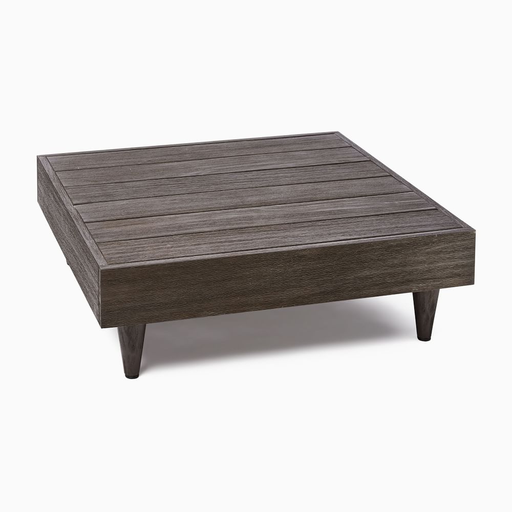 Portside Low Outdoor Square Coffee Table Weathered Cafe, 31" West Elm