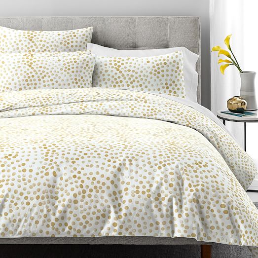 organic rolling dot duvet cover