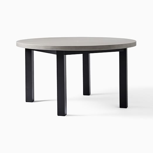 Portside Concrete Aluminum Outdoor Round Dining Table 72 Slope Chairs Set Portside Concrete Aluminum Outdoor, How Many Chairs Go Around A 72 Round Table