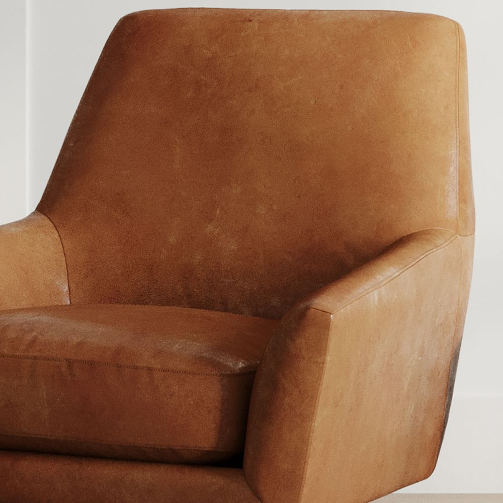Lucas Leather Swivel Base Chair West Elm