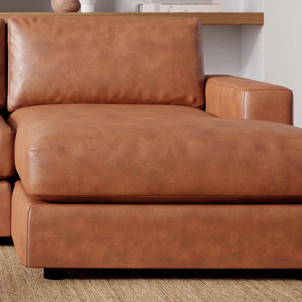 Urban Leather 2 Piece Chaise Sectional Sofa With Chaise West Elm