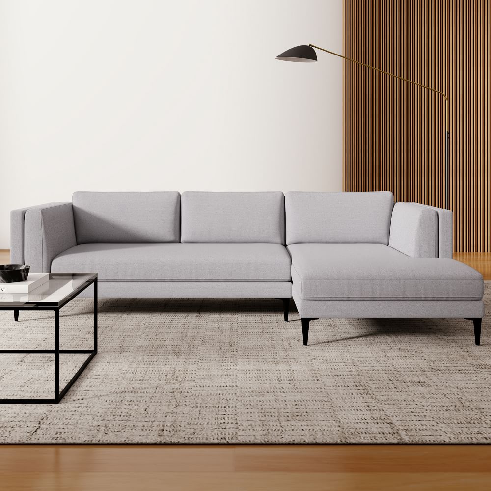 Anton 2 Piece Chaise Sectional Metal Legs | Sofa With Chaise | West Elm