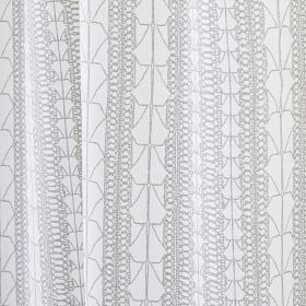 NEW West Elm 2 Echo Print Cotton Canvas Curtains 48x84 Platinum & Stone White 