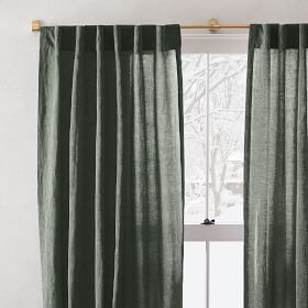 2 West Elm Belgian Linen drapes panels curtains dark amber 48 X 84 New 