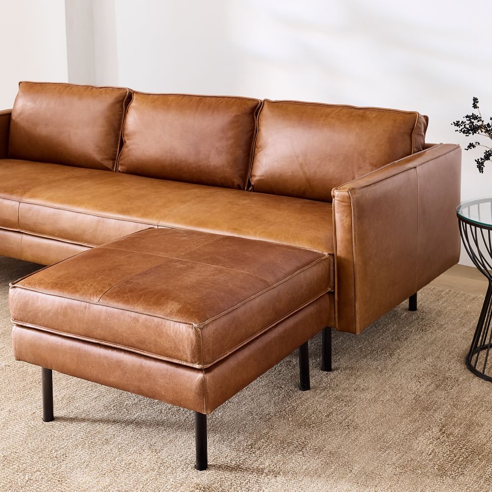 Axel Leather Reversible Sectional (89") West Elm