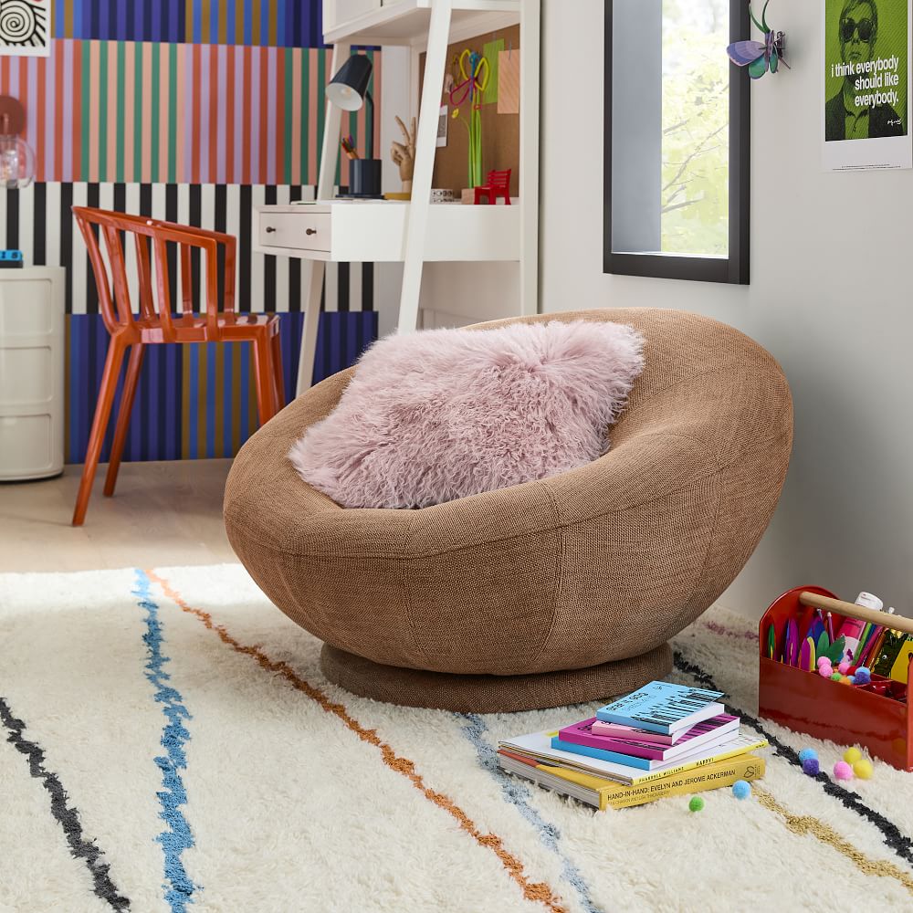 Petite Groovy Swivel Chair West Elm