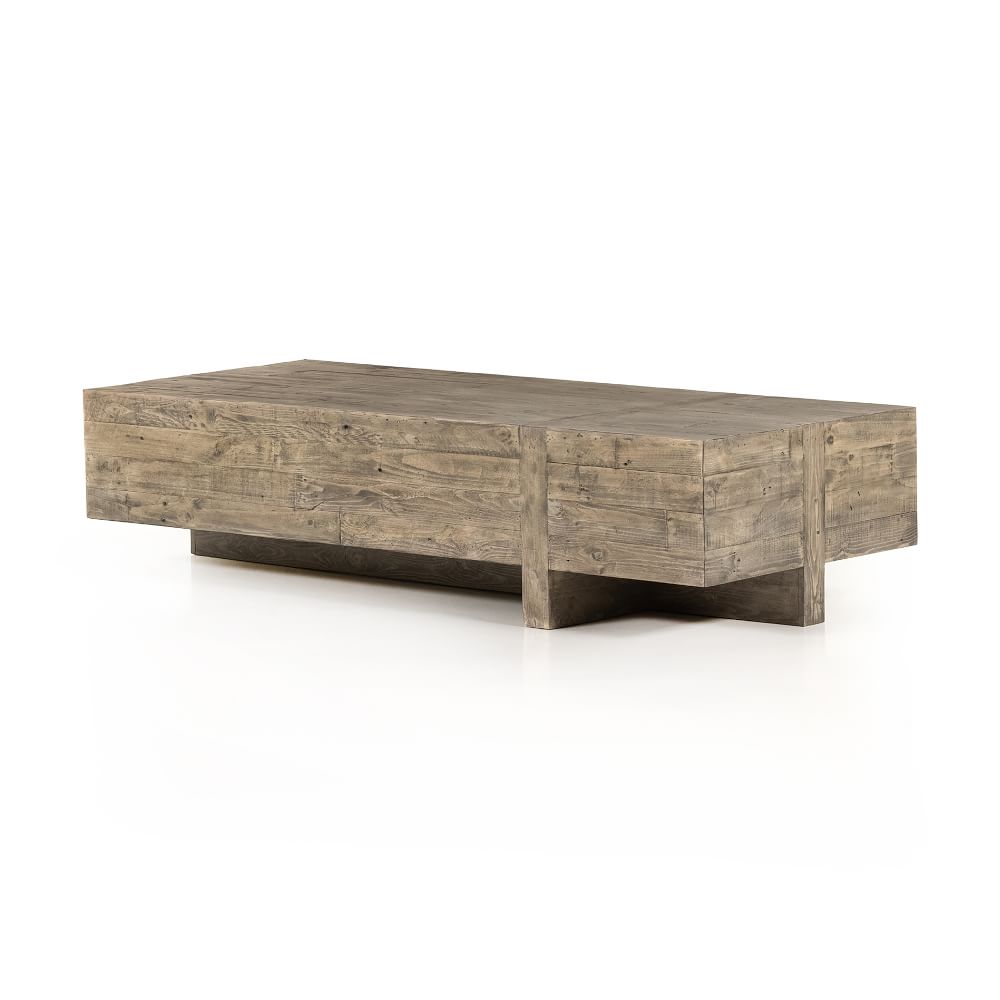 Reclaimed Pine Block Coffee Table Natural West Elm
