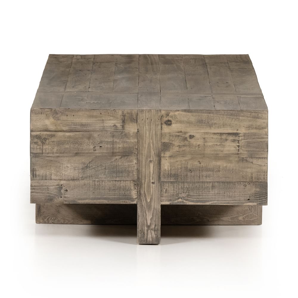 Reclaimed Pine Block Coffee Table Natural West Elm