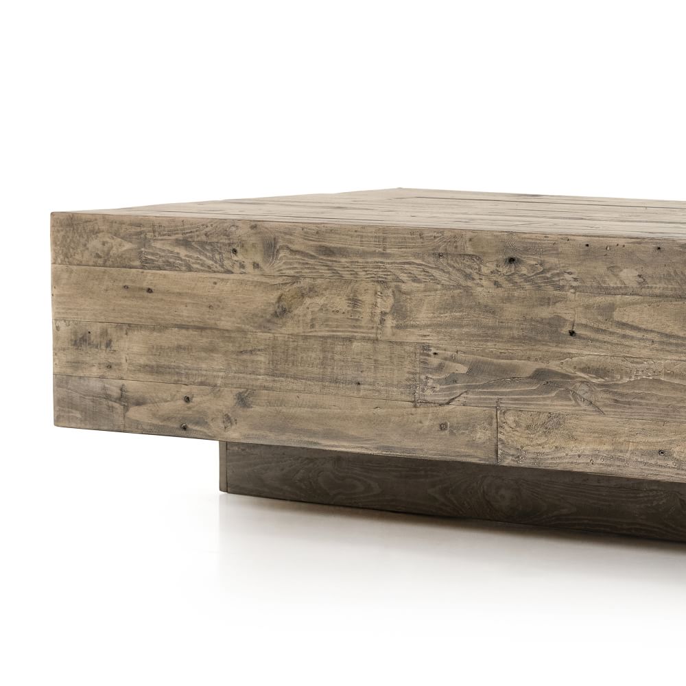 Reclaimed Pine Block Coffee Table Natural West Elm