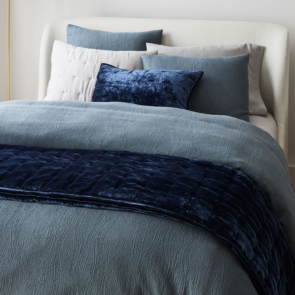 Lush Velvet Tack Stitch Quilt & Shams | West Elm