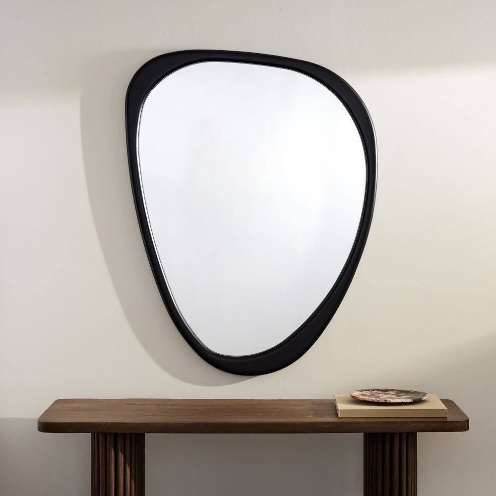 MidCentury Asymmetrical Wood Wall Mirror 39"W x 45"H West Elm