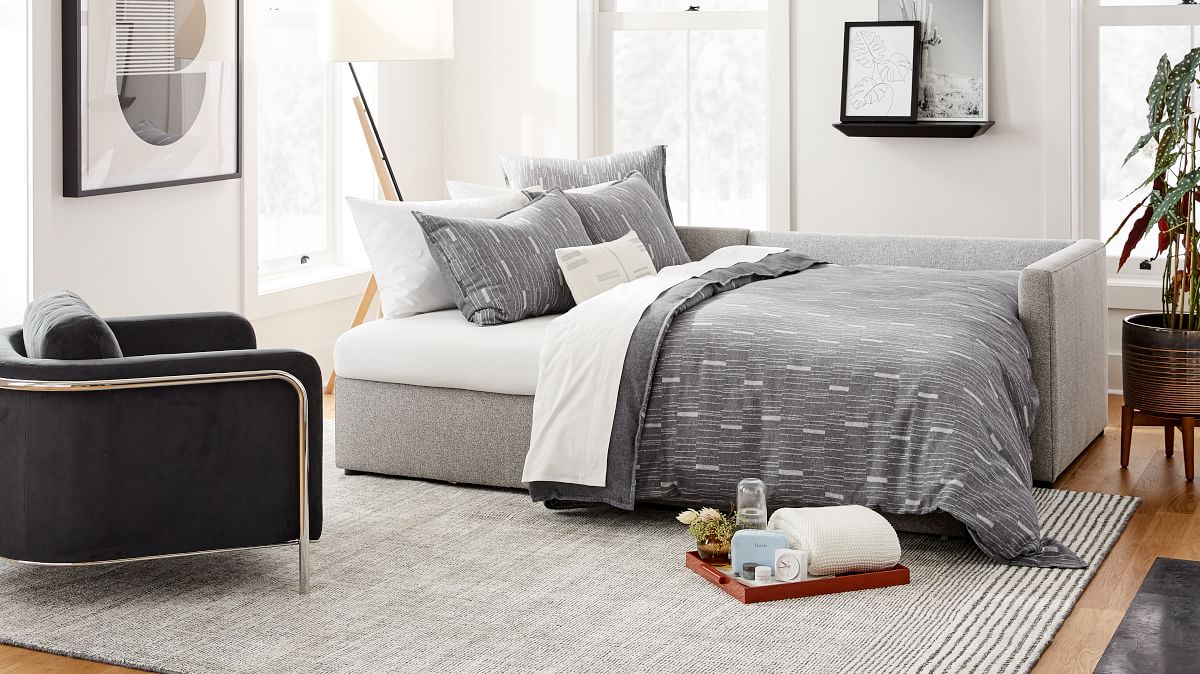 Harris 2 Piece Pop Up Sleeper Sectional With Storage | West Elm