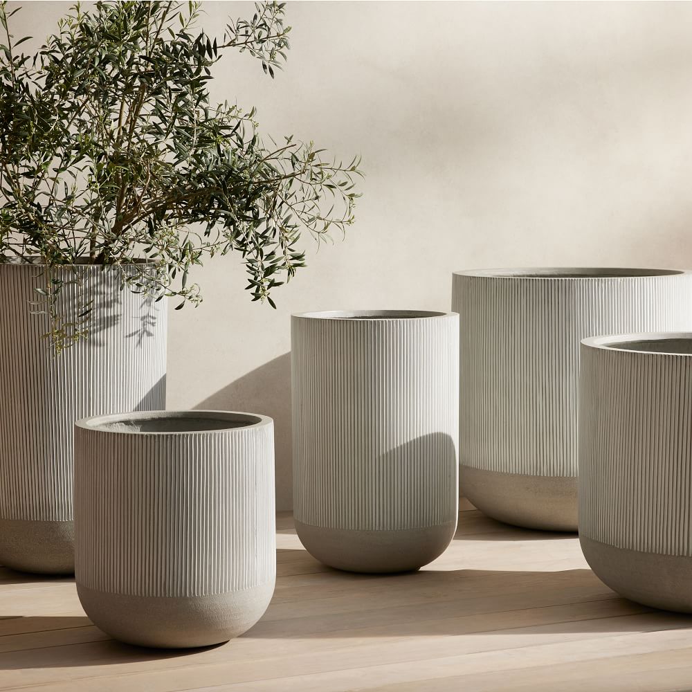 Textured Radius Ficonstone Indoor/Outdoor Planters West Elm