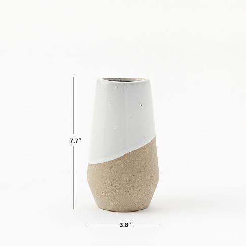 Half-Dipped White Stoneware Vases | West Elm