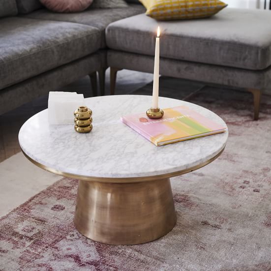 Marble Topped Pedestal Coffee Table (30.5") West Elm