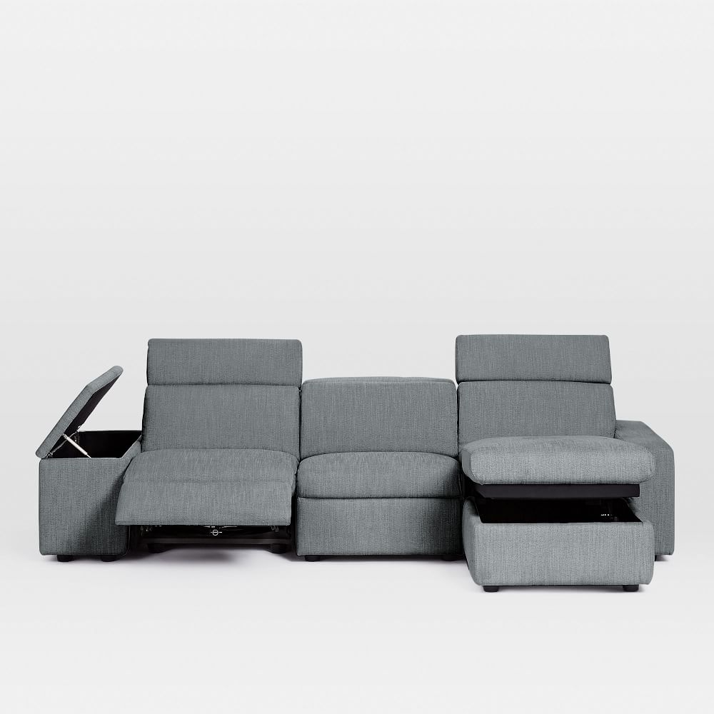 Enzo 3Piece Reclining Chaise Sectional w/ Storage (108") West Elm