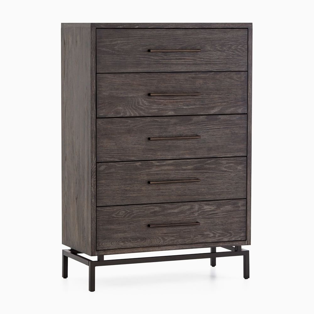 Washed Oak & Iron 5Drawer Dresser (33.5") West Elm