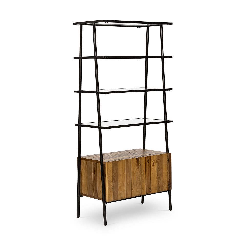 Mixed Wood & Glass Bookcase West Elm