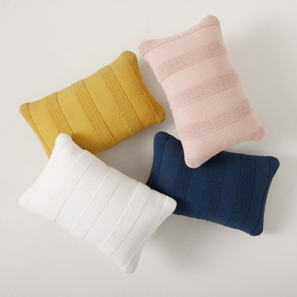 Tufted Stripe Indoor/Outdoor Pillow West Elm
