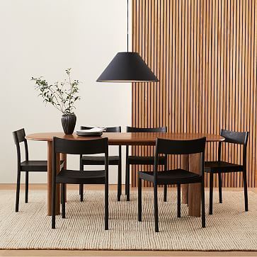 solid wood oval dining table and chairs