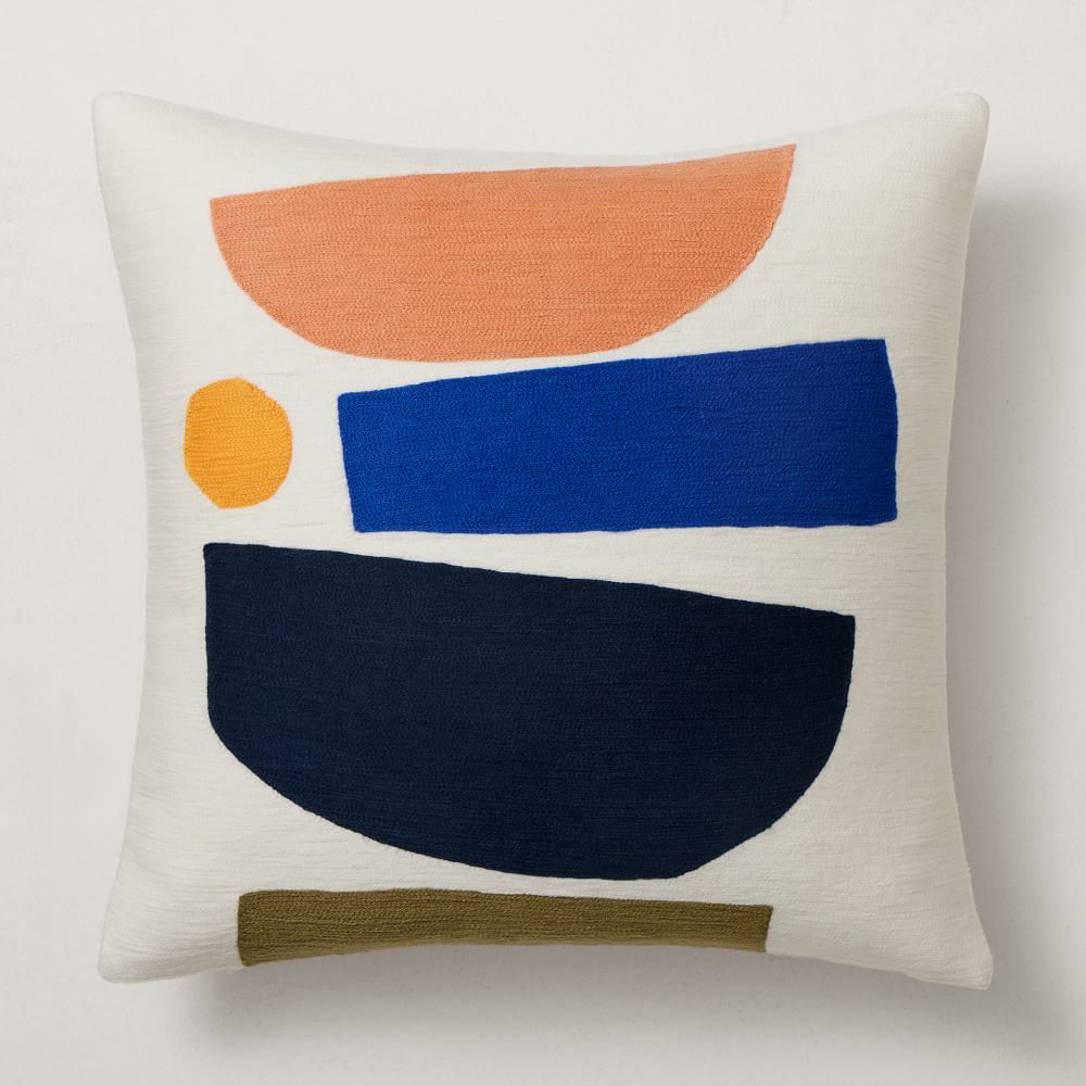 Crewel Staggered Shapes Pillow Cover West Elm