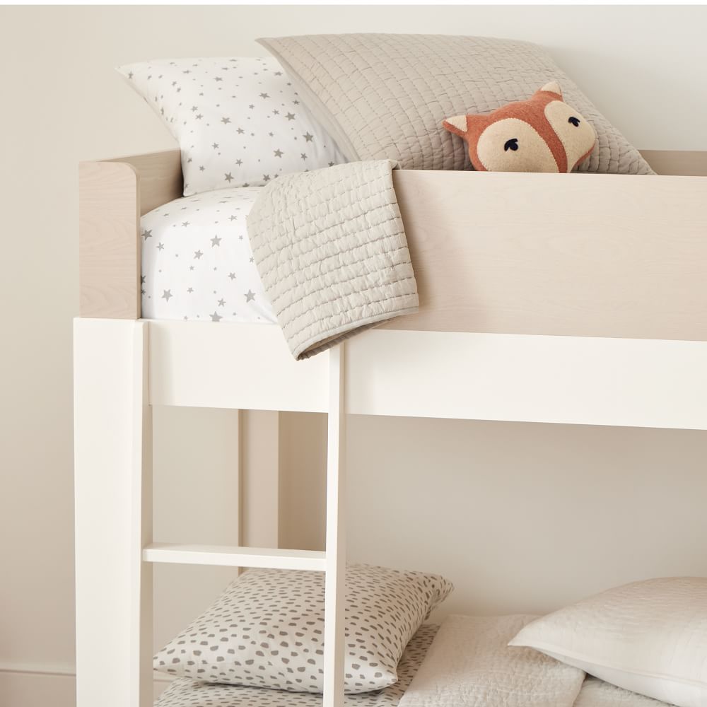 Milo Twin Bunk Bed Pebble / White West Elm