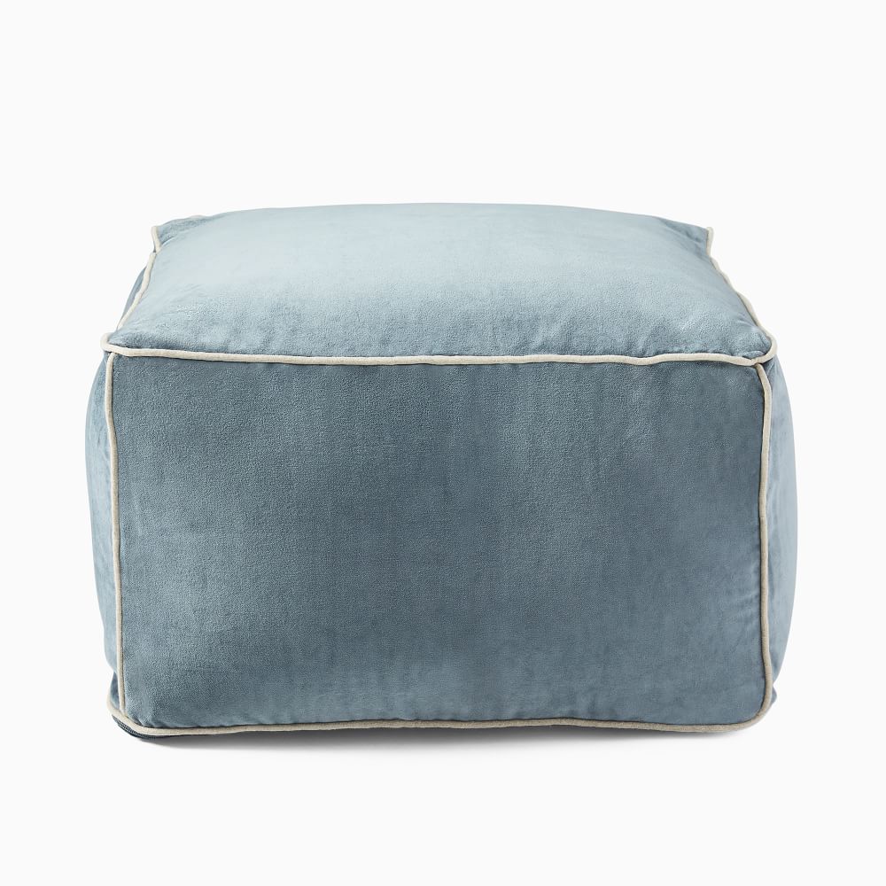 Cotton Velvet Pouf | West Elm