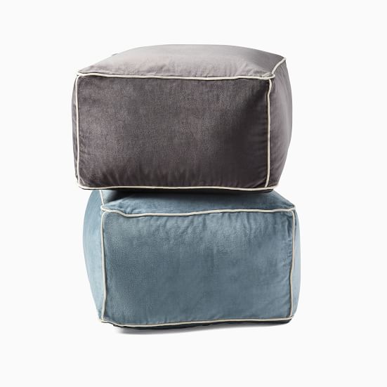 Cotton Velvet Pouf | West Elm