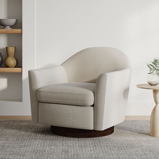 west elm cozy swivel chair dupe