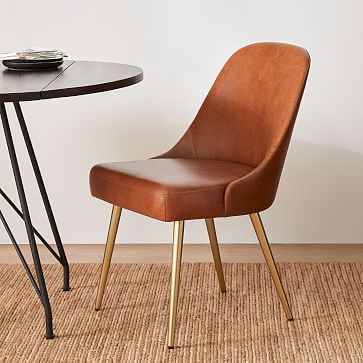 Mid-Century Leather Dining Chair | West Elm