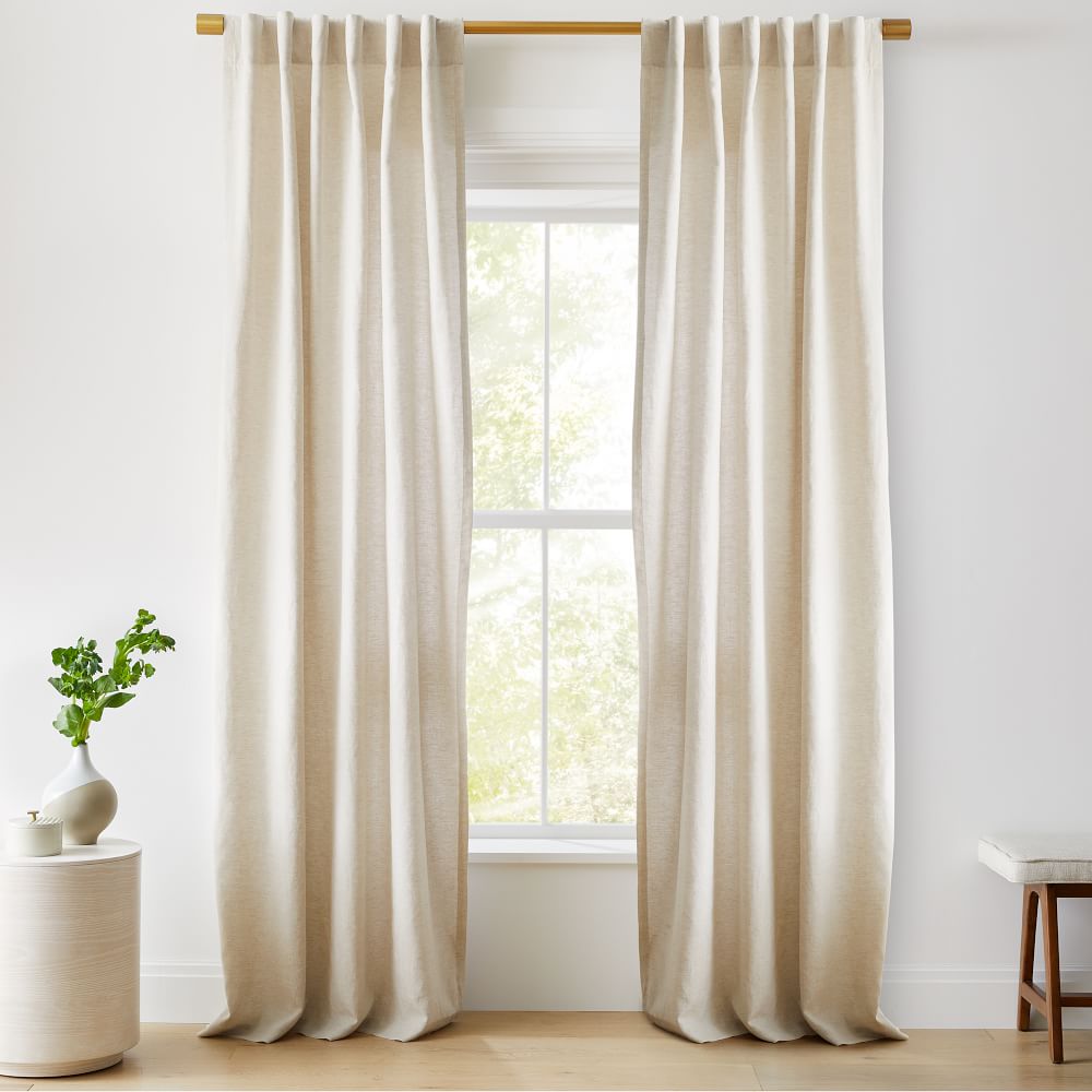 2 West Elm Belgian Linen drapes panels curtains 48 108 NATURAL New 