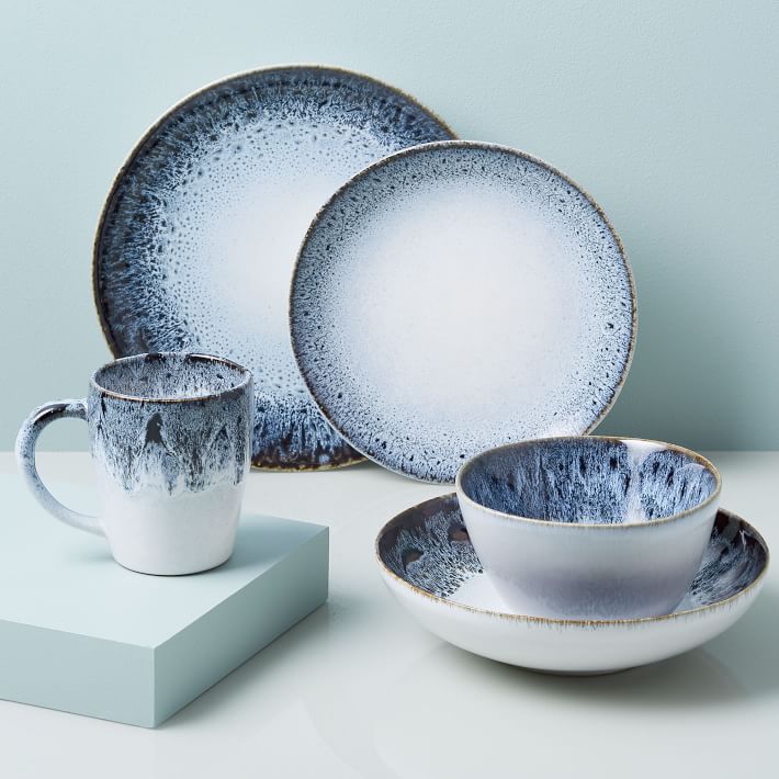 blue glaze dinner set