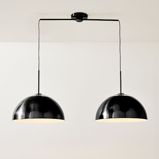 Sculptural 2-Light Metal Pendant (39\