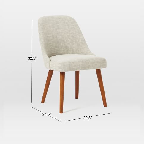 Mid-Century Upholstered Dining Chair - Wood Legs | West Elm