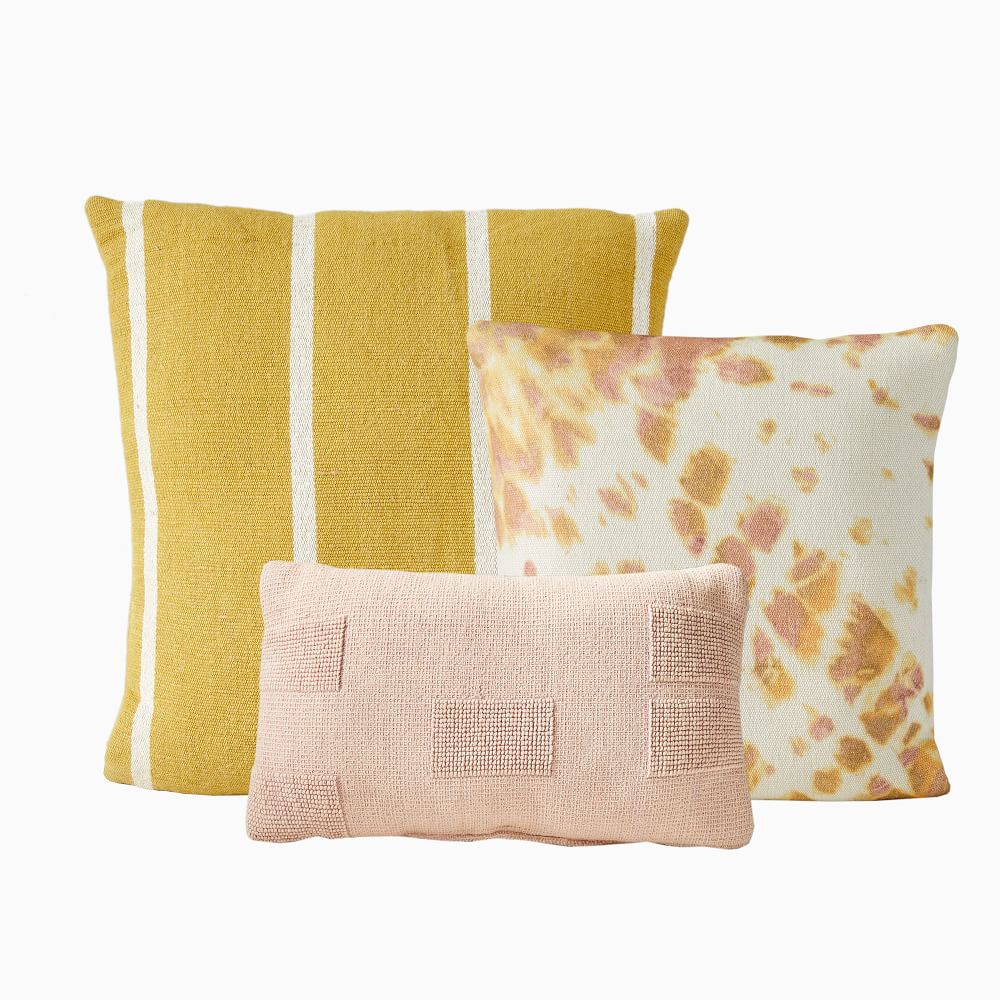 Outdoor Sunny Yellows & Pinks Pillow Set West Elm